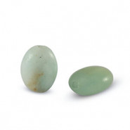 Natural stone bead Chalcedony and Quartz oval 8x6mm Multicolour turquoise